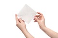 A female hands holding mail envelope Royalty Free Stock Photo