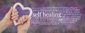 Heart-felt Self-healing word cloud background banner Royalty Free Stock Photo