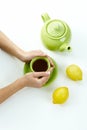 Female hands holding tea cup Royalty Free Stock Photo