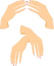 Female hands isolated on the white