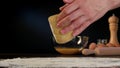 Female Hands Kneading Dough on the Table Royalty Free Stock Photo