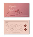 Female Hands Loyalty card template.