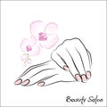 Female hands manicure