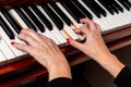 Female hands of a piano player Royalty Free Stock Photo