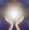 Healing Touch Hands and Light Message Background