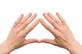 Female hands symbol triangle