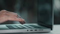 Female hands typing on computer. Business woman Royalty Free Stock Photo