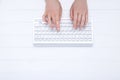 Hands typing on keyboard Royalty Free Stock Photo