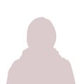 Female head silhouette. Full face portrait, anonymous shadow portrait. Woman avatar profile