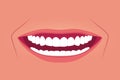 Female healthy teeth with wide shiny smile