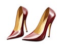 Female high heels red shoes, stiletto, 3d illustration, glamour