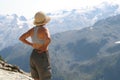 Female Hiker Above Callaghan Valley Royalty Free Stock Photo