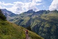 Female Hiker in the Allgau Alps near Oberstdorf, Germany