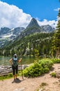 Female Hiker looking at Odessa Lake