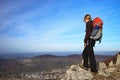 Female Hiker lookout Royalty Free Stock Photo