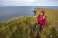 Female Hiker at LÃÂ¡trabjarg Cliffs in Iceland