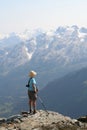 Female Hiker Standing Above Callaghan Valley Royalty Free Stock Photo