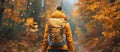 Female Hiker Walking in Forest Royalty Free Stock Photo