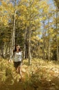 Female Hiker Walking In Forest Royalty Free Stock Photo