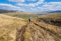 Female hill walker in the Yorkshire dales