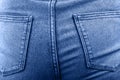 Female hips in jeans close up