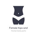 female hips and waist outline icon. isolated line vector illustration from human body parts collection. editable thin stroke