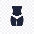 Female hips and waist transparent icon. Female hips and waist symbol design from Human Body Parts collection. Simple element