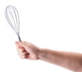 Female holding in hand whisk