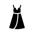 Female home dress glyph icon. Baby doll style. Homewear and sleepwear. Black filled symbol. Isolated vector illustration Royalty Free Stock Photo