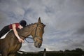 Female Horseback Rider embracing Horse Royalty Free Stock Photo