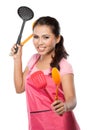 Female house wife ready to cook Royalty Free Stock Photo