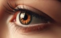 Female human eye macro shot. Quality photo Royalty Free Stock Photo