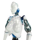 Female humanoid robot on white background Royalty Free Stock Photo