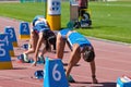 Female hurdlers show off their agility and strength at the Greek Athletics Championship 2023