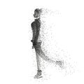 Female ice skater silhouette made of particles. Royalty Free Stock Photo