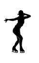 Female ice skating silhouette Royalty Free Stock Photo