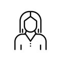 Black line icon for Female, dowager and gal Royalty Free Stock Photo