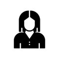 Black solid icon for Female, dowager and gal Royalty Free Stock Photo