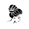 Female icon, Logo for beauty salons. face on white background