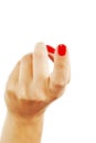 Female index finger crooked reckoning come over here Royalty Free Stock Photo