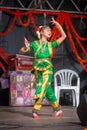 Female Indian dancer performing, Diwali festival