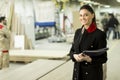 Female inspector at furniture industry Royalty Free Stock Photo