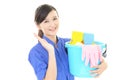 A female Janitorial cleaning service Royalty Free Stock Photo