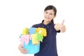 A female Janitorial cleaning service Royalty Free Stock Photo