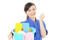 A female Janitorial cleaning service Royalty Free Stock Photo