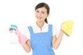 A female Janitorial cleaning service Royalty Free Stock Photo