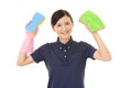 A female Janitorial cleaning service Royalty Free Stock Photo