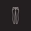 Female jeans sketch icon.