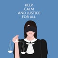 Female judge flat color vector character. Law, justice. Royalty Free Stock Photo