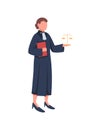 Female judge flat color vector faceless character